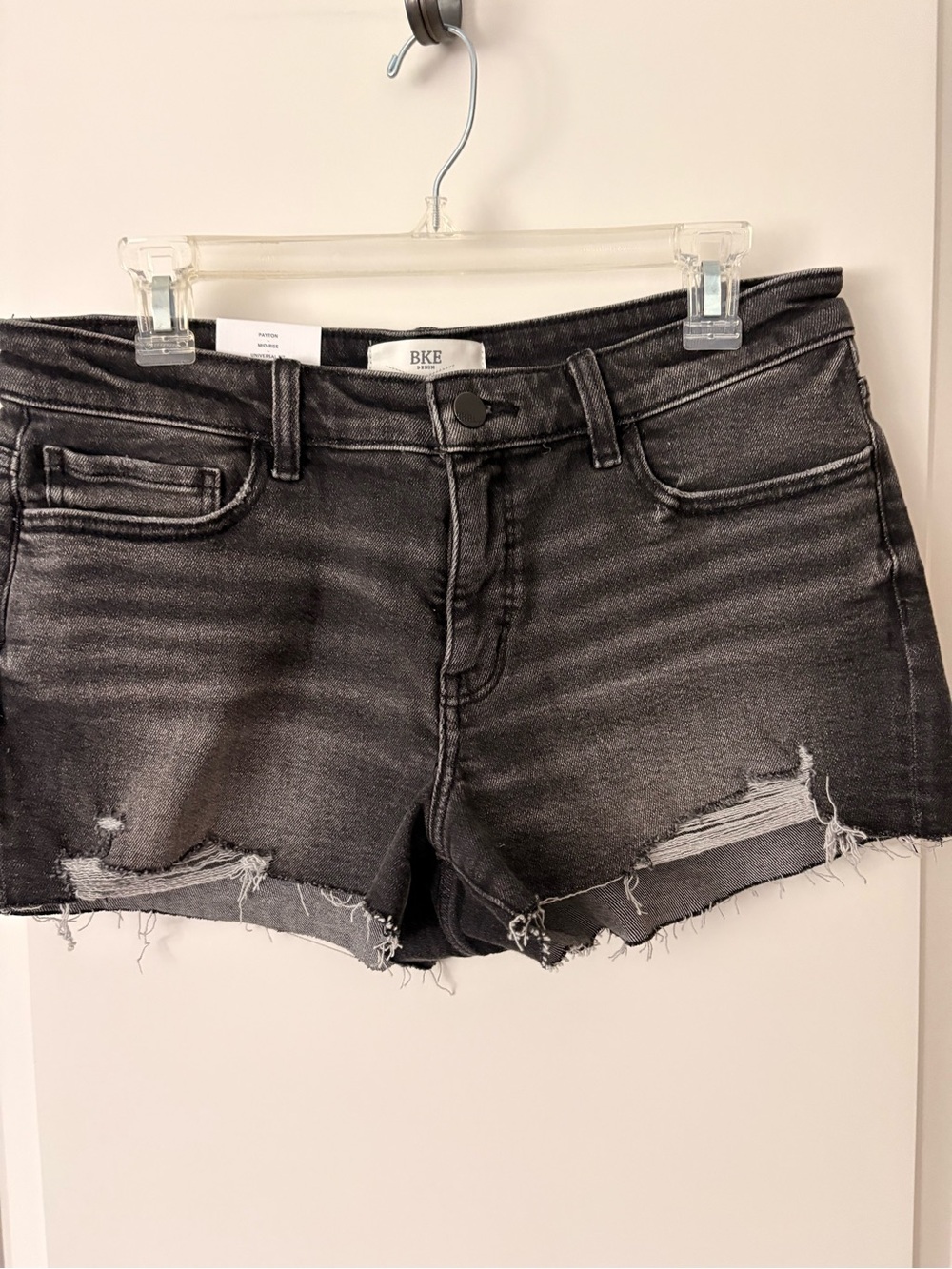 BKE Black Washed Distressed Cutoff Jean Shorts